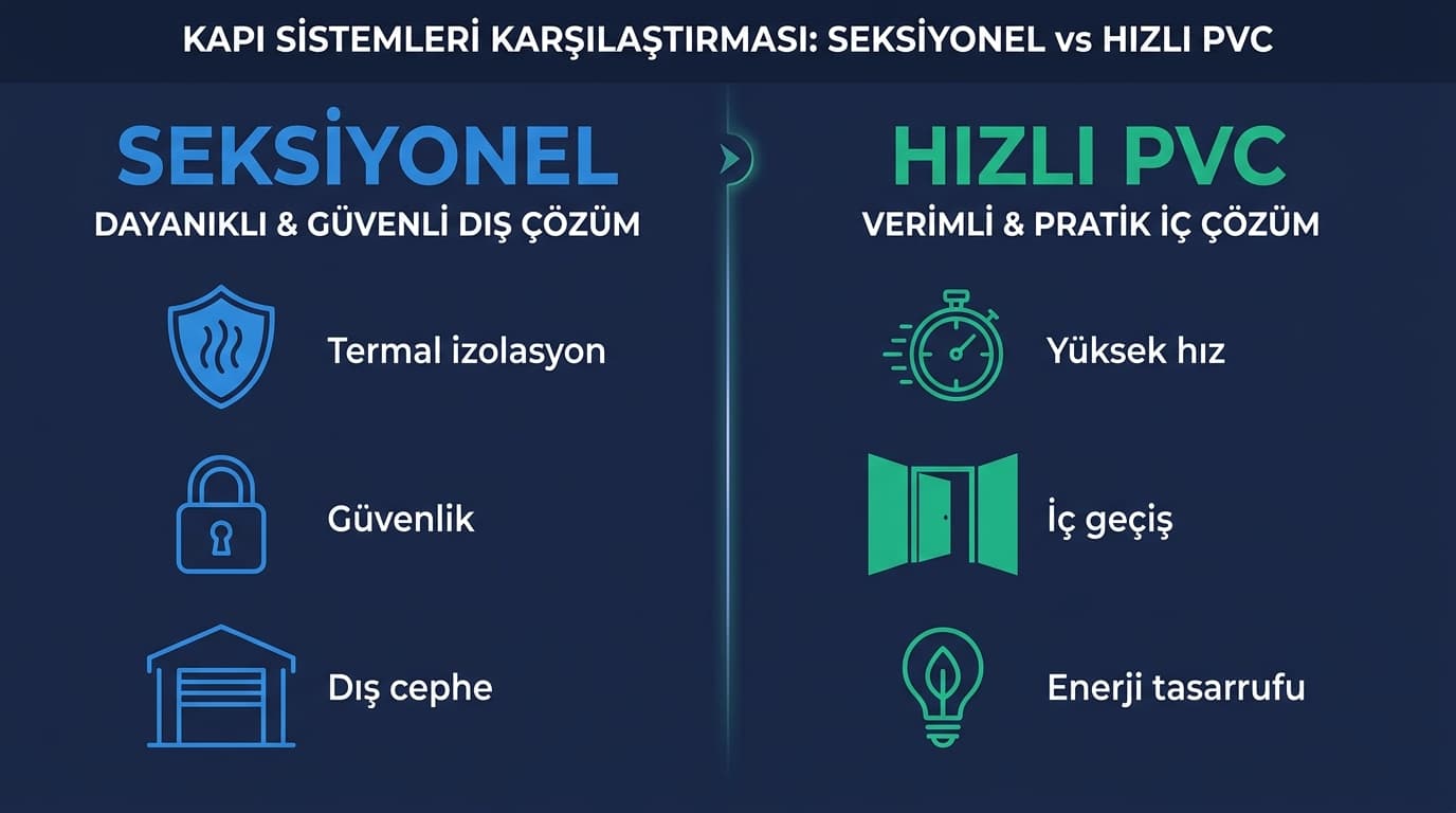 Endüstriyel Kapı Seçim Rehberi: Seksiyonel mi, Hızlı PVC mi?